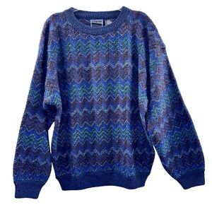 Cosi Crest Men's Vintage Geometric Pullover Sweater Size L Multicolor